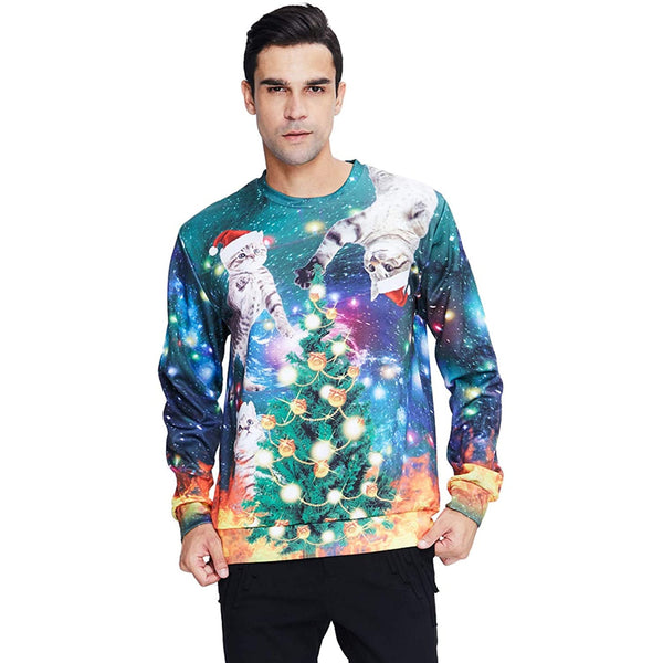 Christmas Tree Cat Ugly Christmas Sweater