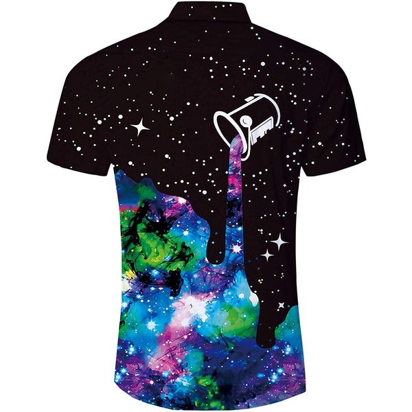 Galaxy Paint Splatter Funny Hawaiian Shirt