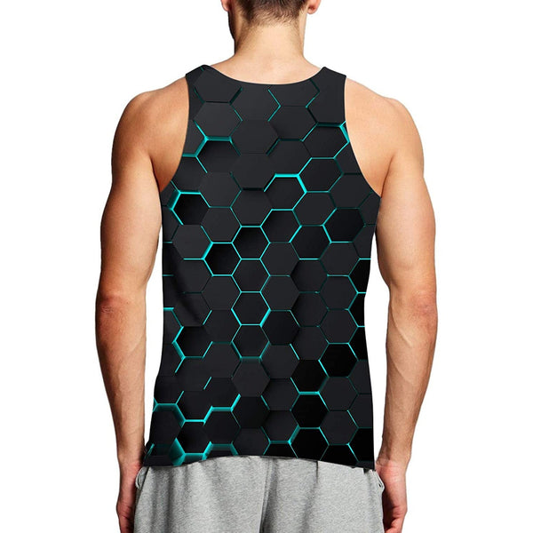 Honeycomb Blue Funny Tank Top