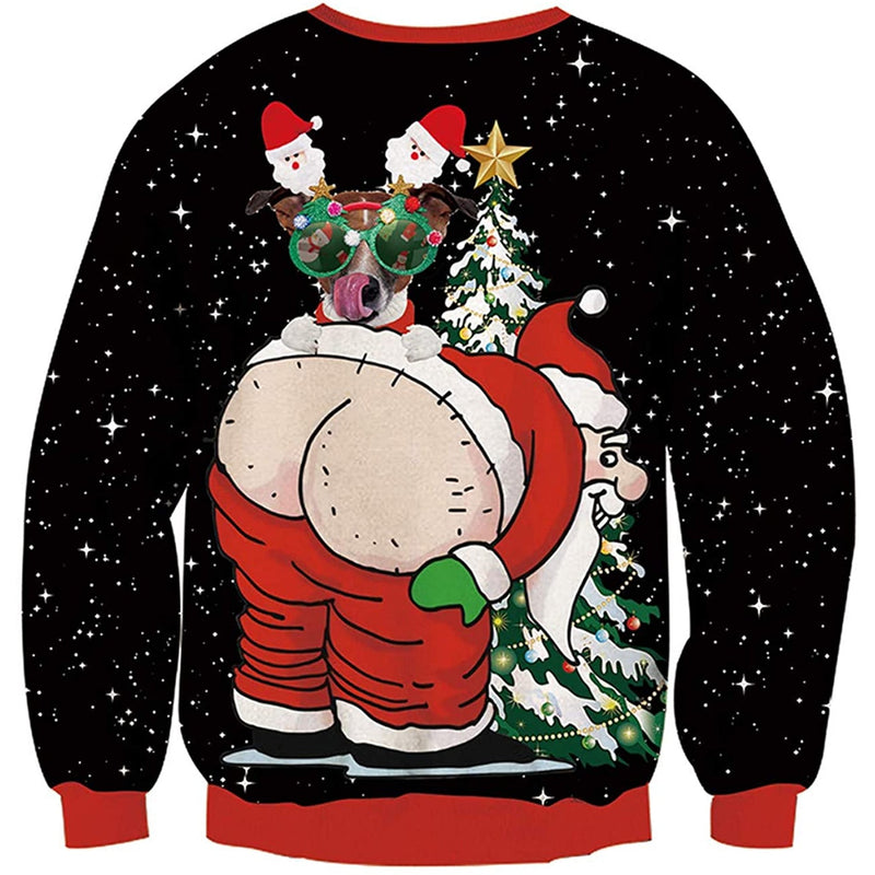 Dog Santa Ass Ugly Christmas Sweater
