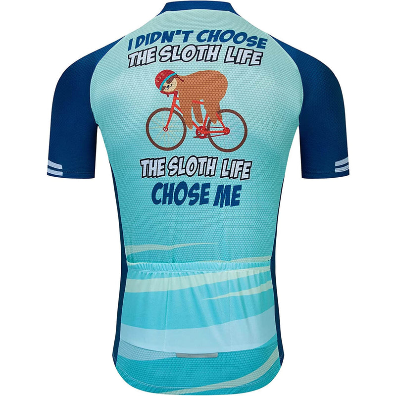 Sloth Men Funny MTB Short Sleeve Cycling Jersey Top
