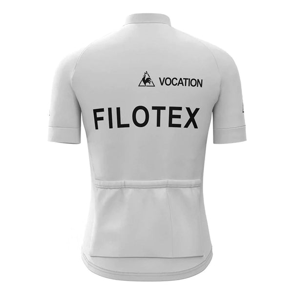 Filotex White Vintage Short Sleeve Cycling Jersey Top