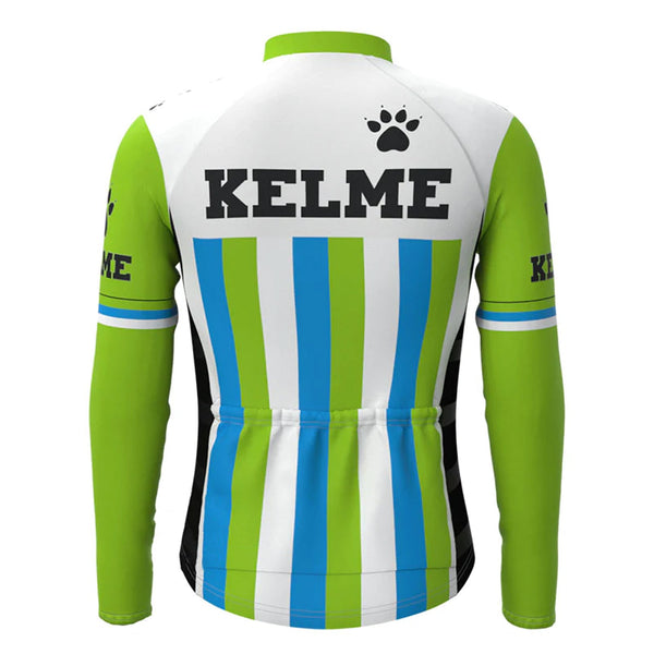 Kelme Green Vintage Long Sleeve Cycling Jersey Top