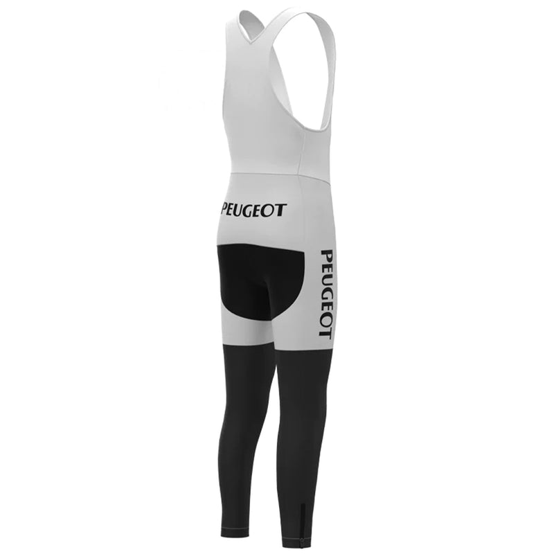 Peugeot White Long Sleeve Cycling Jersey Matching Set