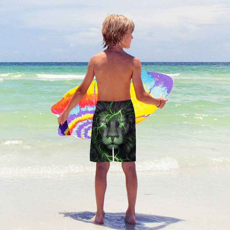Green Lion Funny Boy Swim Trunk