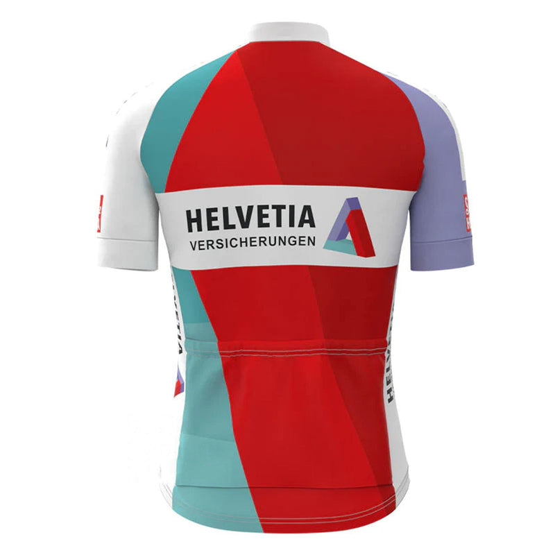 Helvetia La Suisse Red Vintage Short Sleeve Cycling Jersey Top