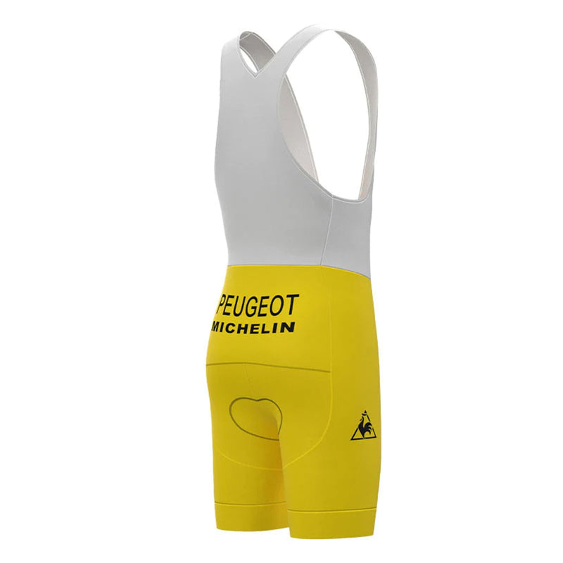 Peugeot Yellow Vintage Cycling Bib Shorts