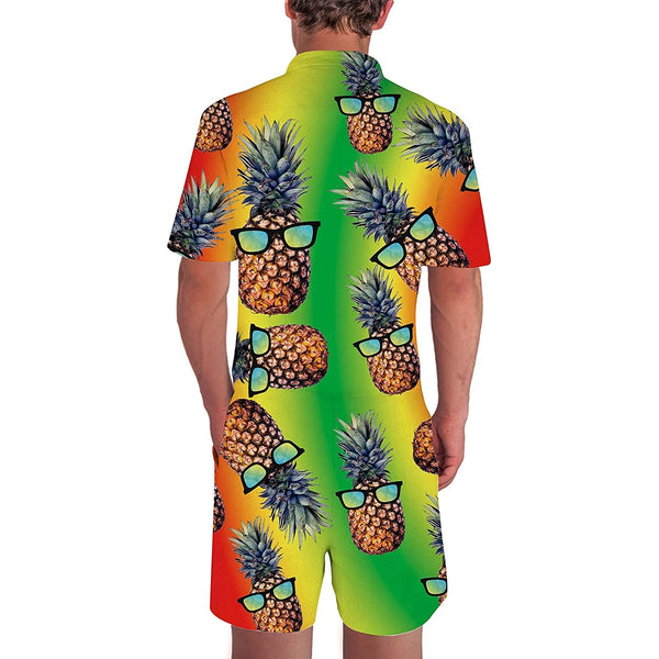 Colorful Glasses Pineapple Male Romper