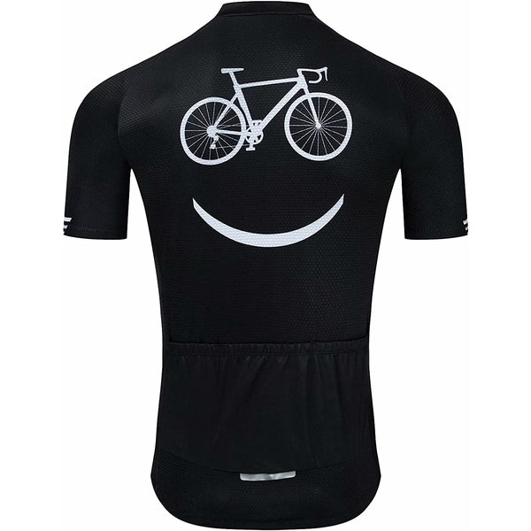 Black Short Sleeve Men Funny MTB Short Sleeve Cycling Jersey Top