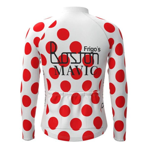 Boston Mavic Red Vintage Long Sleeve Cycling Jersey Top