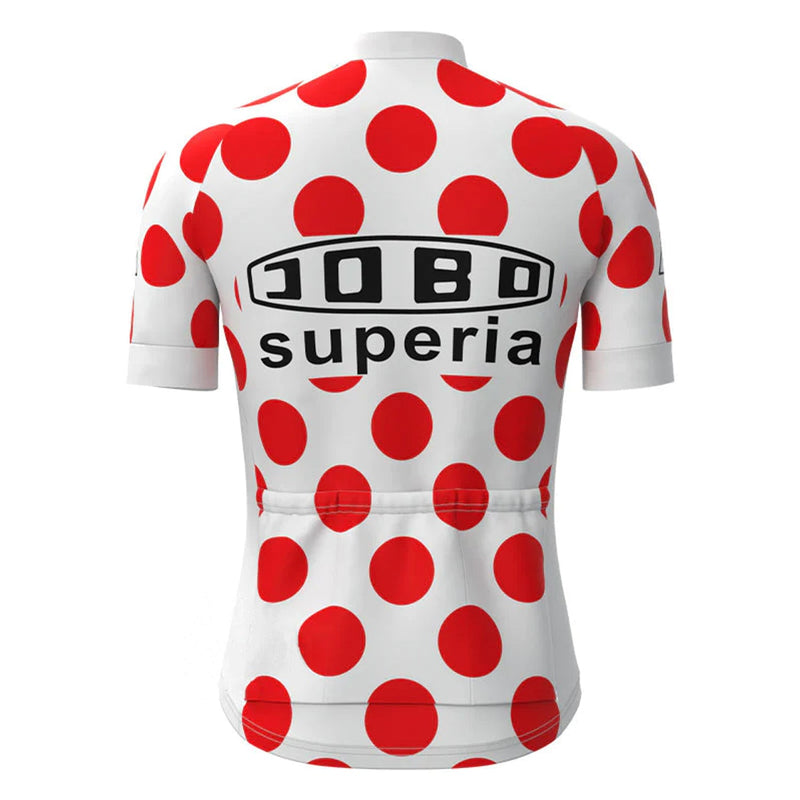 JOBO Red Vintage Short Sleeve Cycling Jersey Top