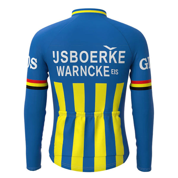 IJsboerke Blue Vintage Long Sleeve Cycling Jersey Top