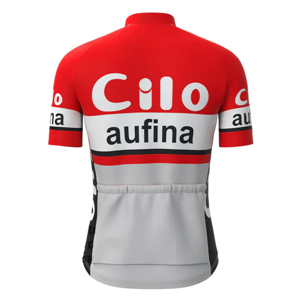 Cilo–Aufina Red Vintage Short Sleeve Cycling Jersey Top