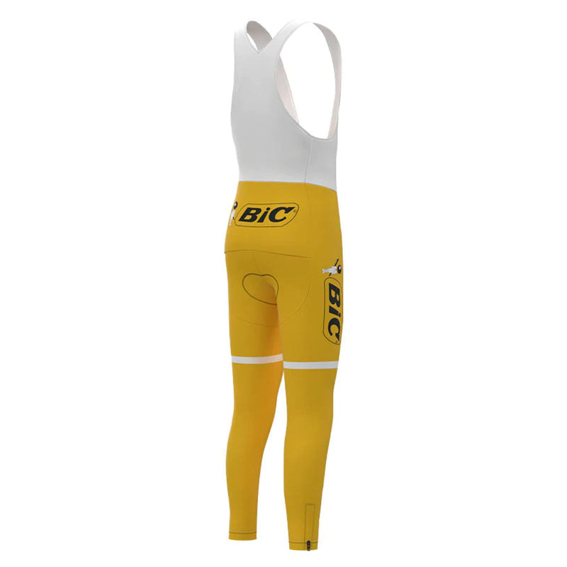 BIC Yellow Vintage Long Sleeve Cycling Jersey Matching Set