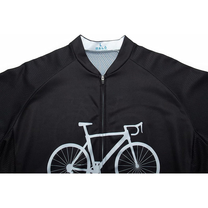Black Short Sleeve Men Funny MTB Short Sleeve Cycling Jersey Top