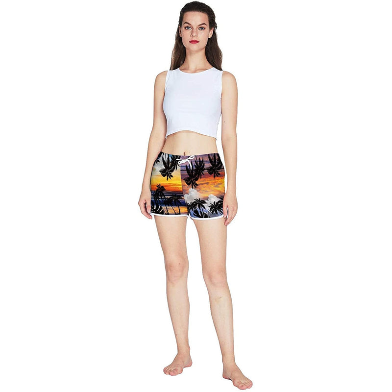 Palm Tree Funny Board Shorts for Women