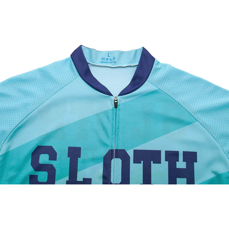 Sloth Palm Tree Beach Men Funny MTB Short Sleeve Cycling Jersey Top