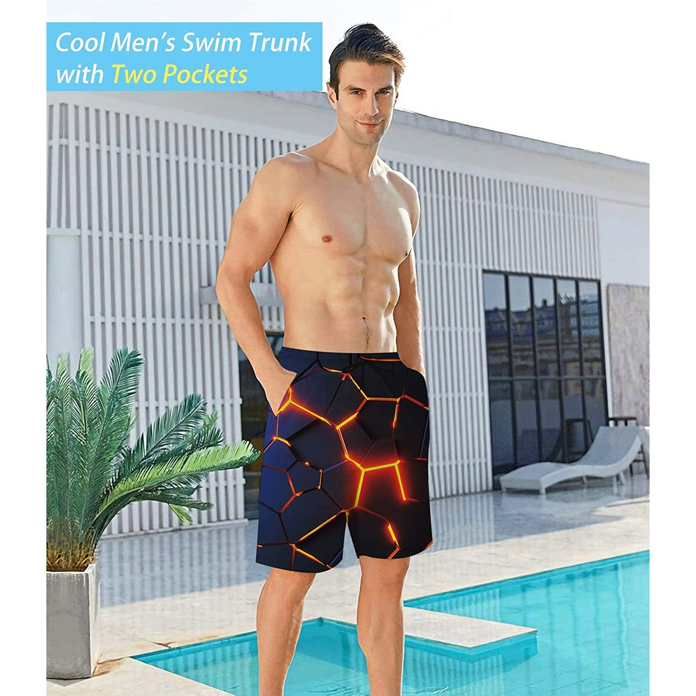 Crack Funny Swim Trunks Forest Coral