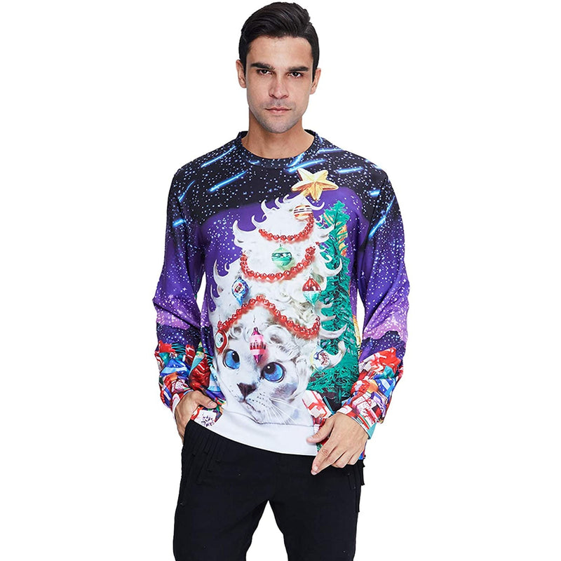 Christmas Tree Cat Ugly Christmas Sweater