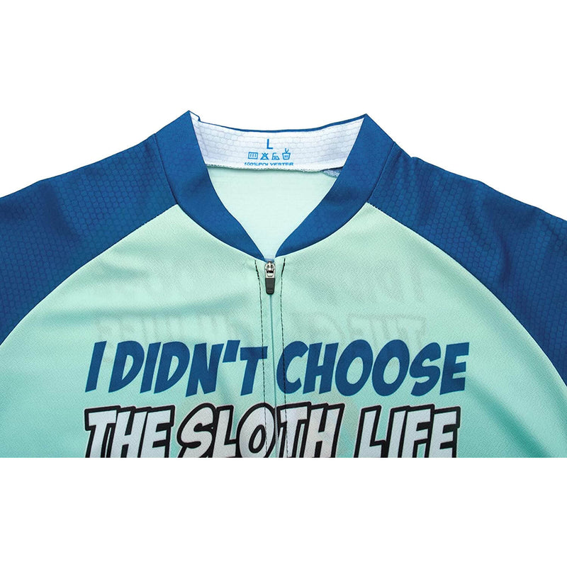 Sloth Men Funny MTB Short Sleeve Cycling Jersey Top