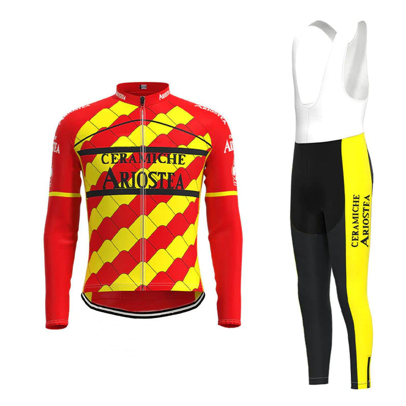 Ariostea Red Long Sleeve Cycling Jersey Matching Set