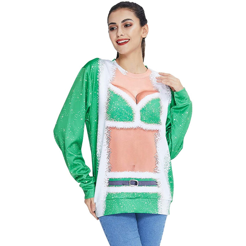 Green Big Boob Ugly Christmas Sweater