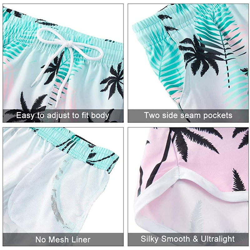 Palm Tree Leaf Funny Board Shorts for Women