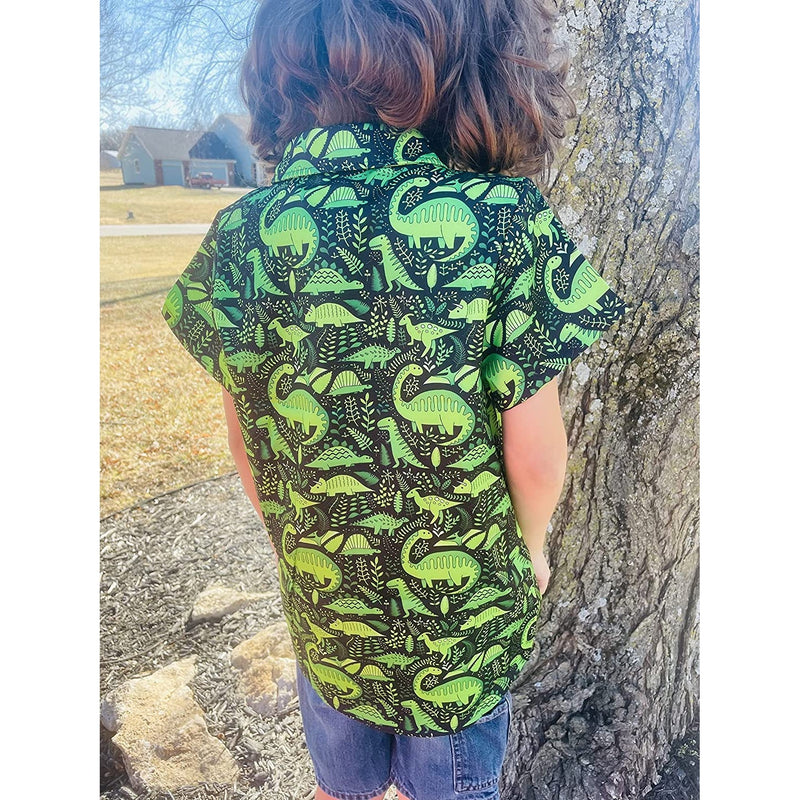 Green Dinosaur Funny Toddler Hawaiian Shirt