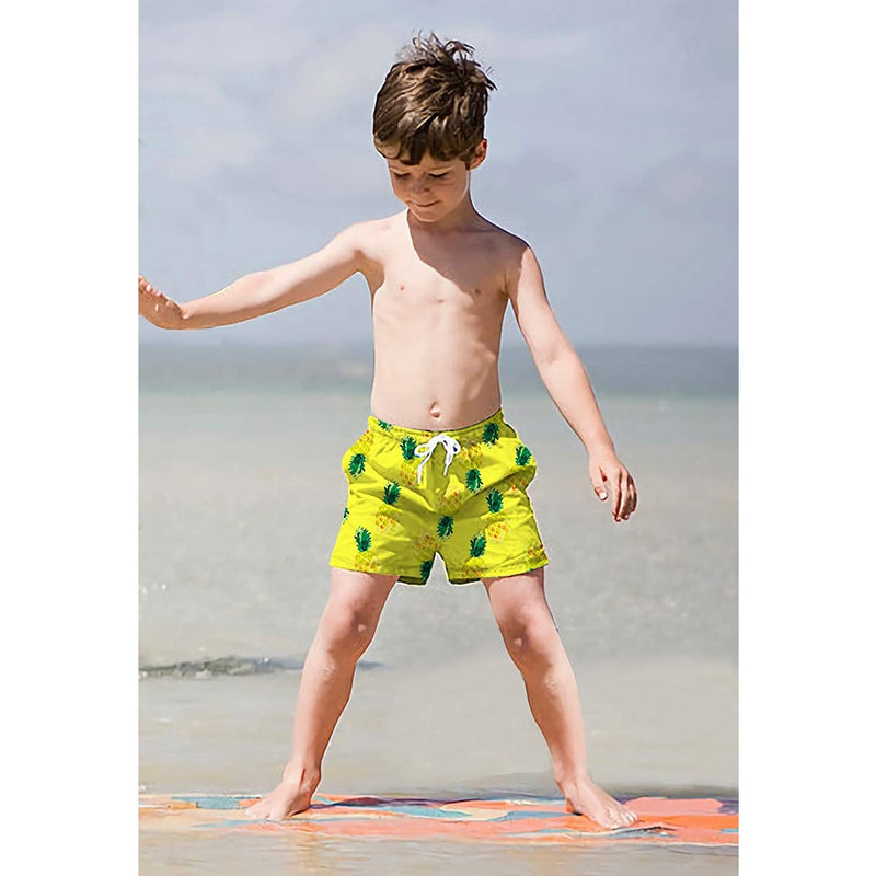 Yellow Pineapple Funny Boy Swim Trunk