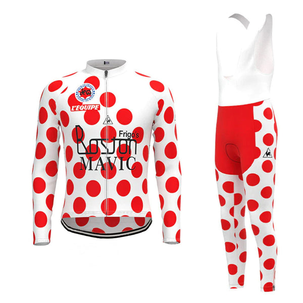 Boston Mavic Red Vintage Long Sleeve Cycling Jersey Matching Set