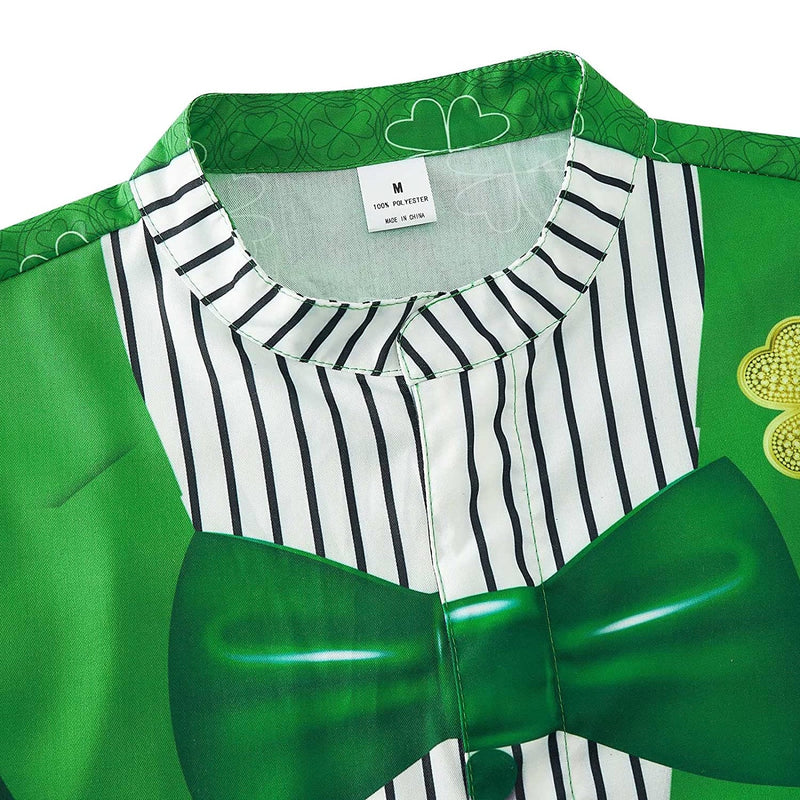 Green St. Patrick's Day Clover Male Romper