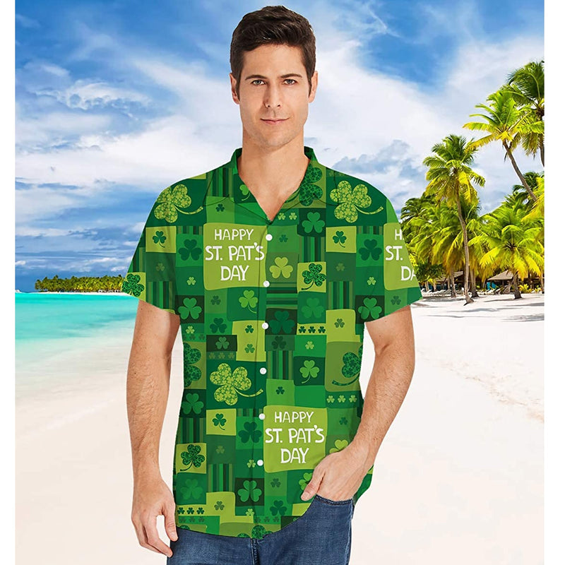 Green St. Patrick's Day Funny Hawaiian Shirt