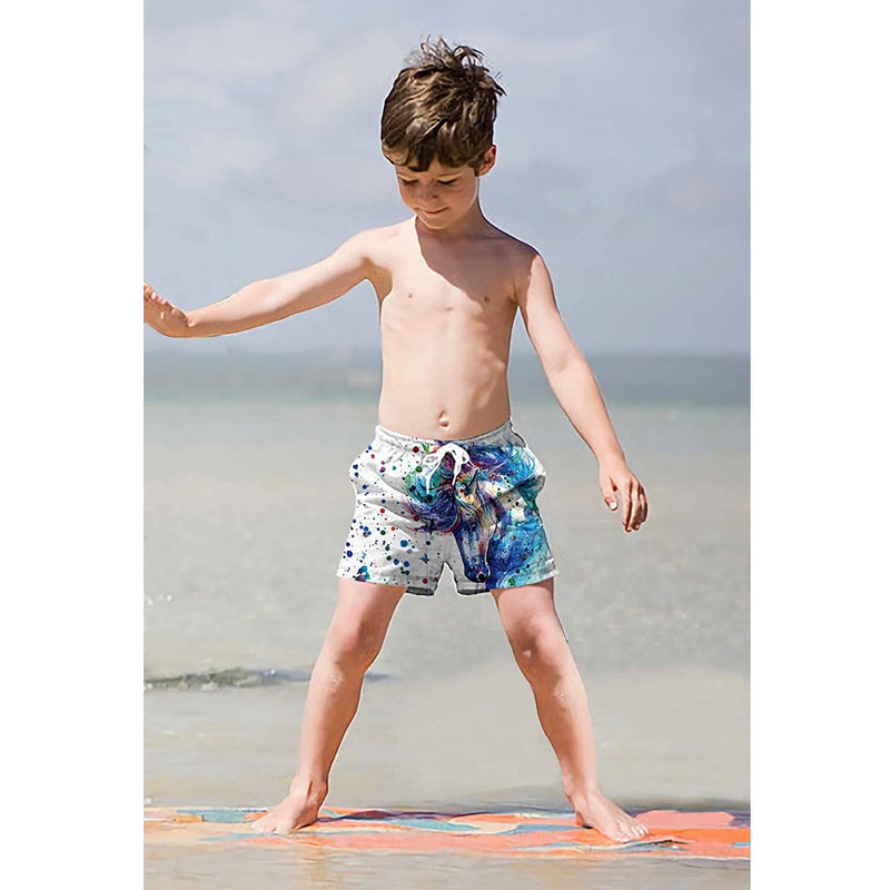 Splash Paint Horse Funny Boy Swim Trunk