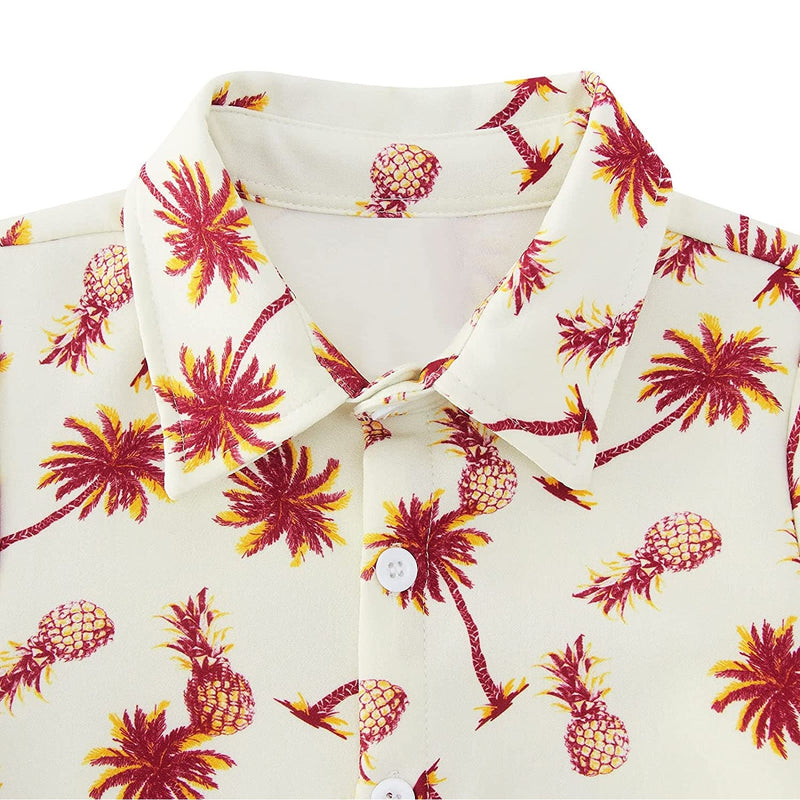 Palm Tree Pineapple Funny Toddler Hawaiian Shirt
