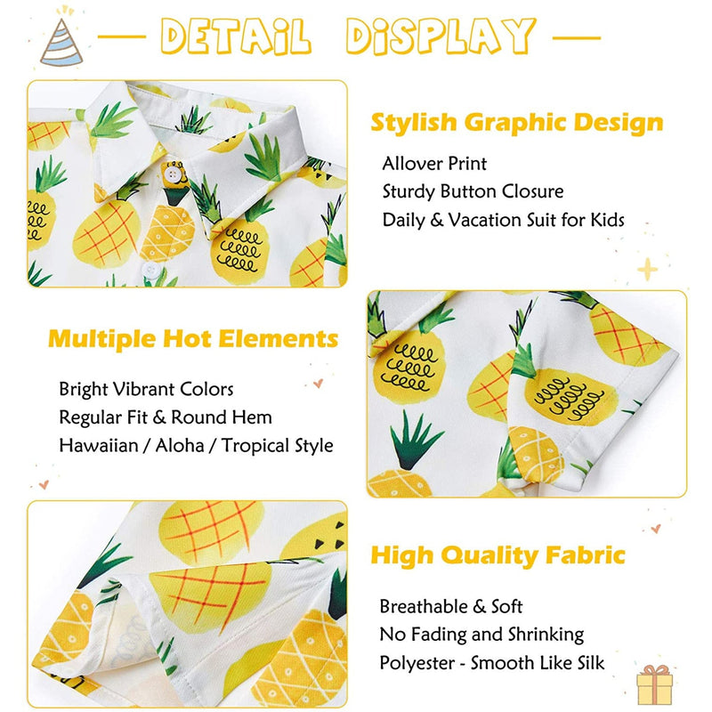 Yellow Pineapple Funny Toddler Hawaiian Shirt