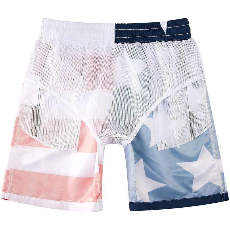 American Flag Funny Boy Swim Trunk