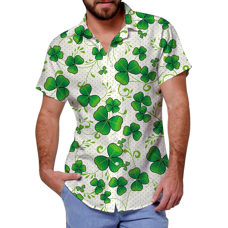 St Patrick's Day Clover Funny Hawaiian Shirt