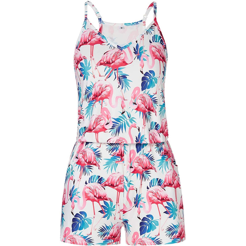 Pink Flamingos Funny Romper for Women