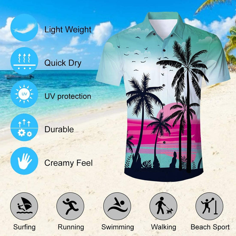 Sunset Palm Tree Funny Hawaiian Shirt