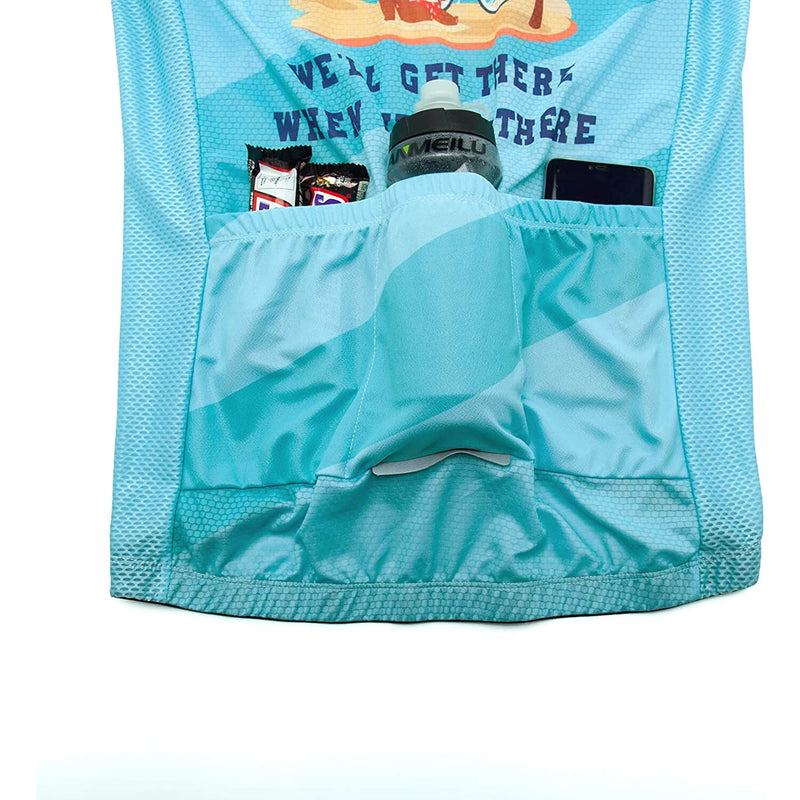 Sloth Palm Tree Beach Men Funny MTB Short Sleeve Cycling Jersey Top
