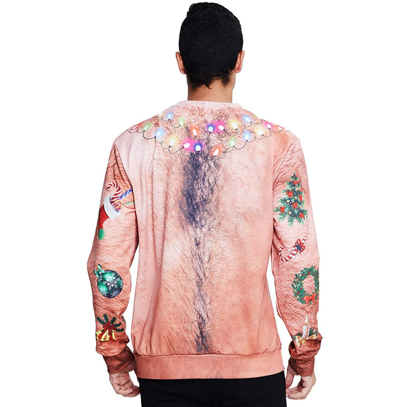 Hairy chest ugly store christmas sweater