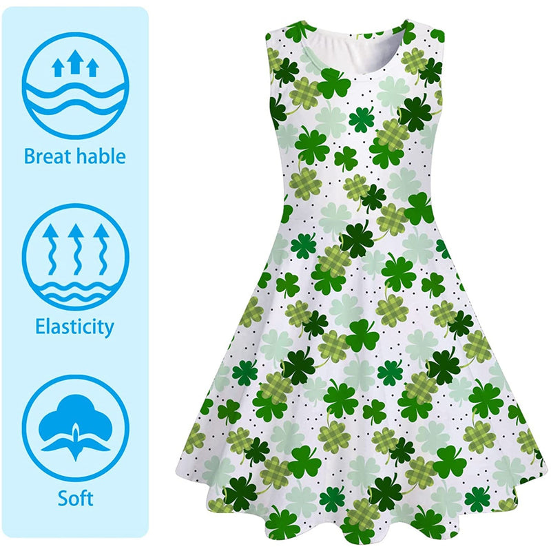 St Patrick's Day Leaf Clover Funny Girl Dress