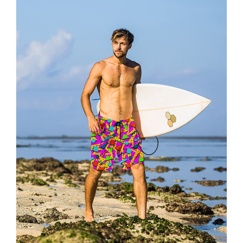 Geometry Pink Funny Swim Trunks
