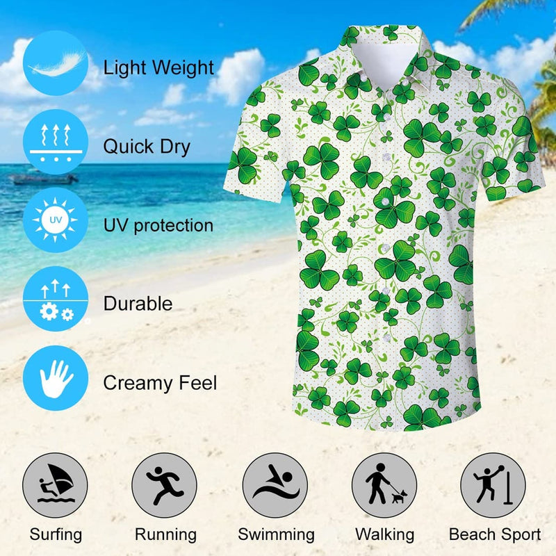 St Patrick's Day Clover Funny Hawaiian Shirt