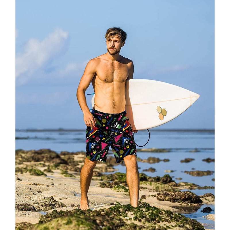 Geometry Black Funny Swim Trunks