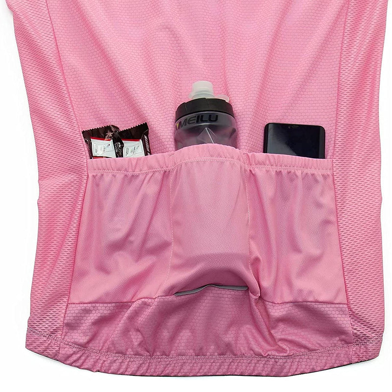 Pink Short Sleeve Men Funny MTB Short Sleeve Cycling Jersey Top