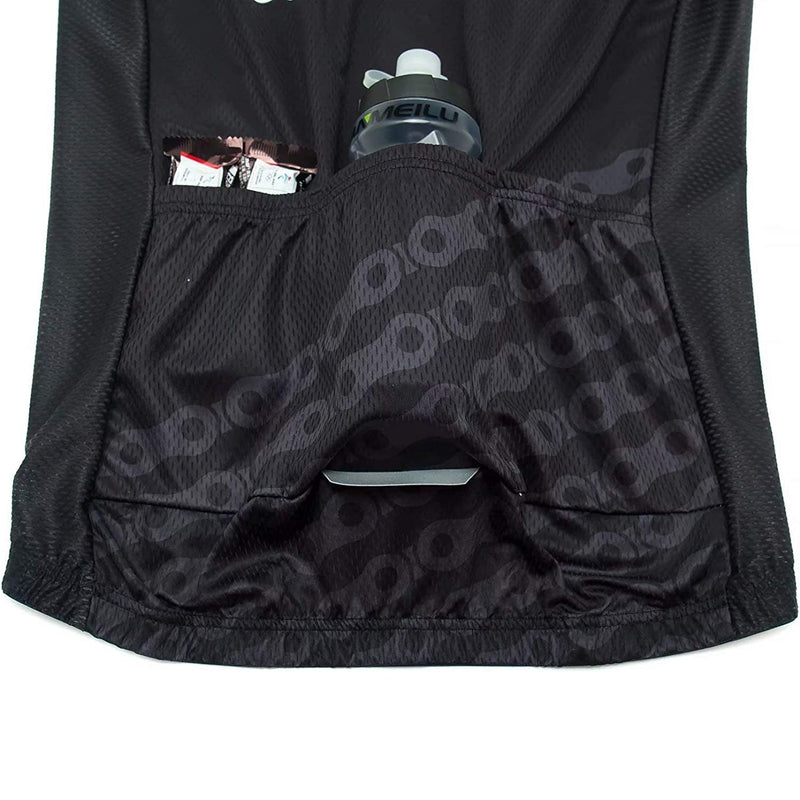 Chain Black Short Sleeve Men Funny MTB Short Sleeve Cycling Jersey Top