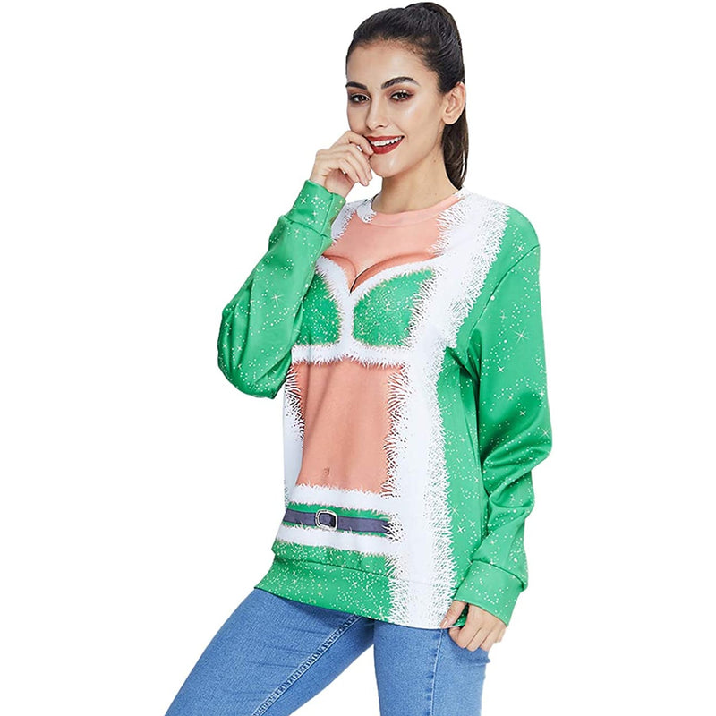 Green Big Boob Ugly Christmas Sweater
