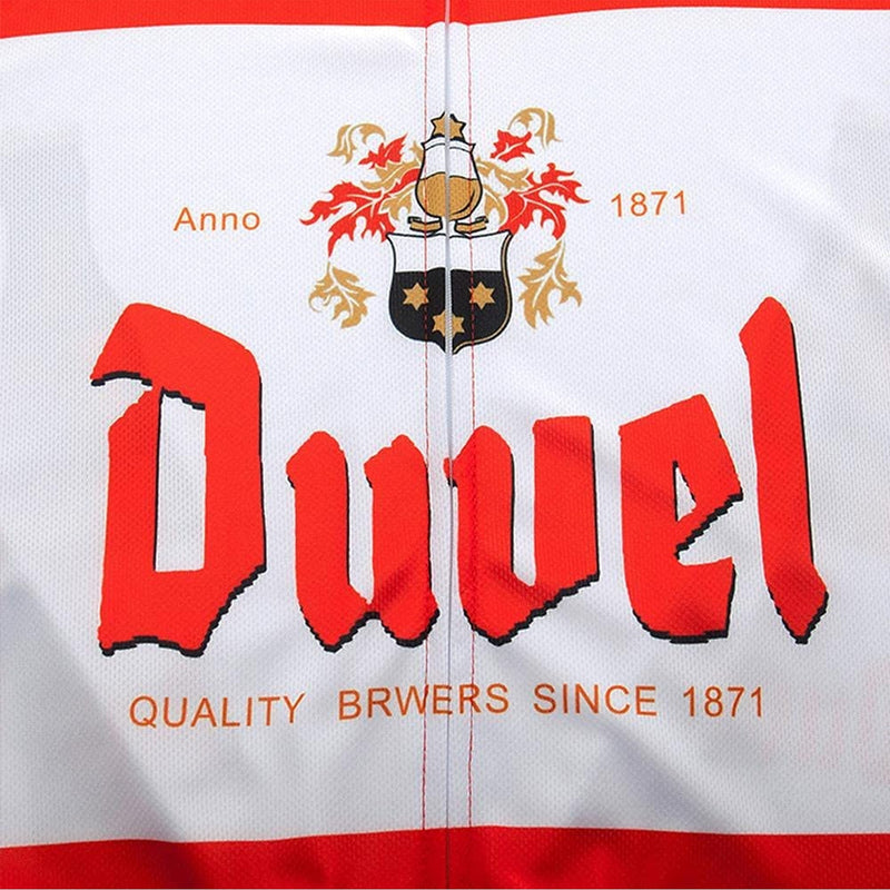 Beer Duvel Red Men Funny MTB Short Sleeve Cycling Jersey Top