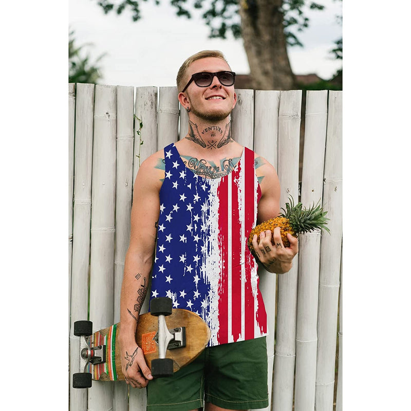 Splash American Flag Funny Tank Top